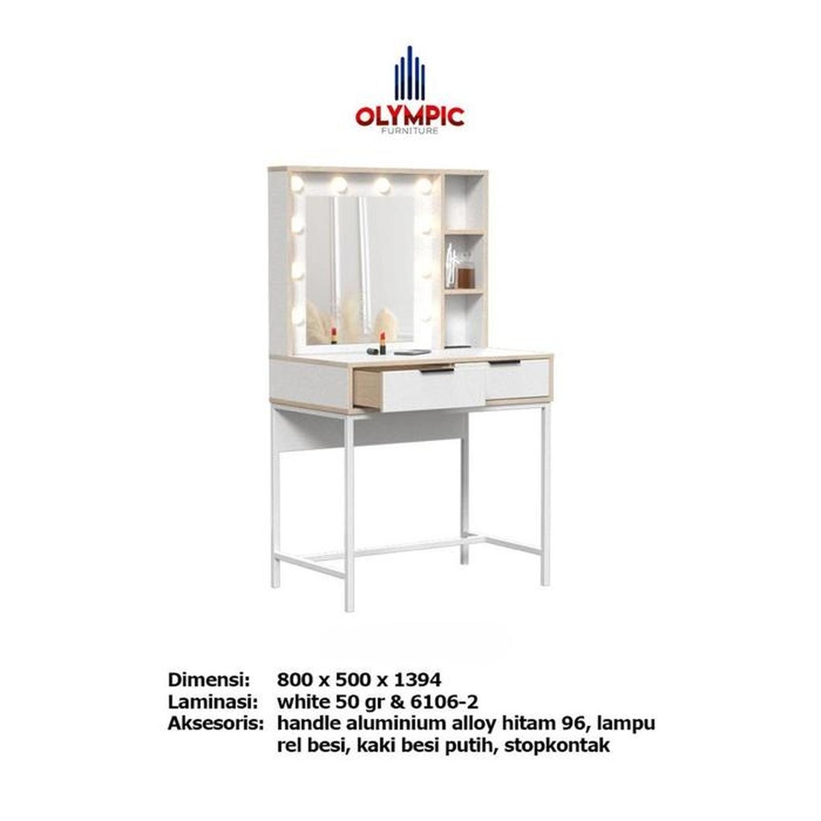 Meja Rias Lampu / Meja Make Up Dandan MUA Lampu LED MR AXENA Olympic