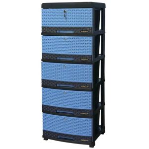 Lemari Container Laci Plastik Anyaman Rotan Napolly 5 Laci / 5 Susun